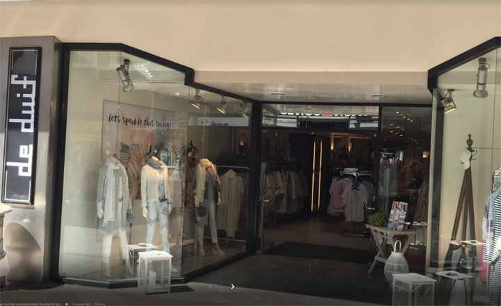 De duif mode-foto-winkel-voorzijde-etalage